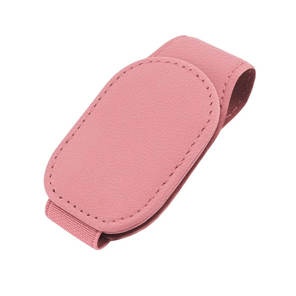 Magnetic Leather Eyeglass Hanger Clip Universal Car Sunglasses Holder Magnetic Eyeglass Hanger Clip For Cars Ticket Card Clip