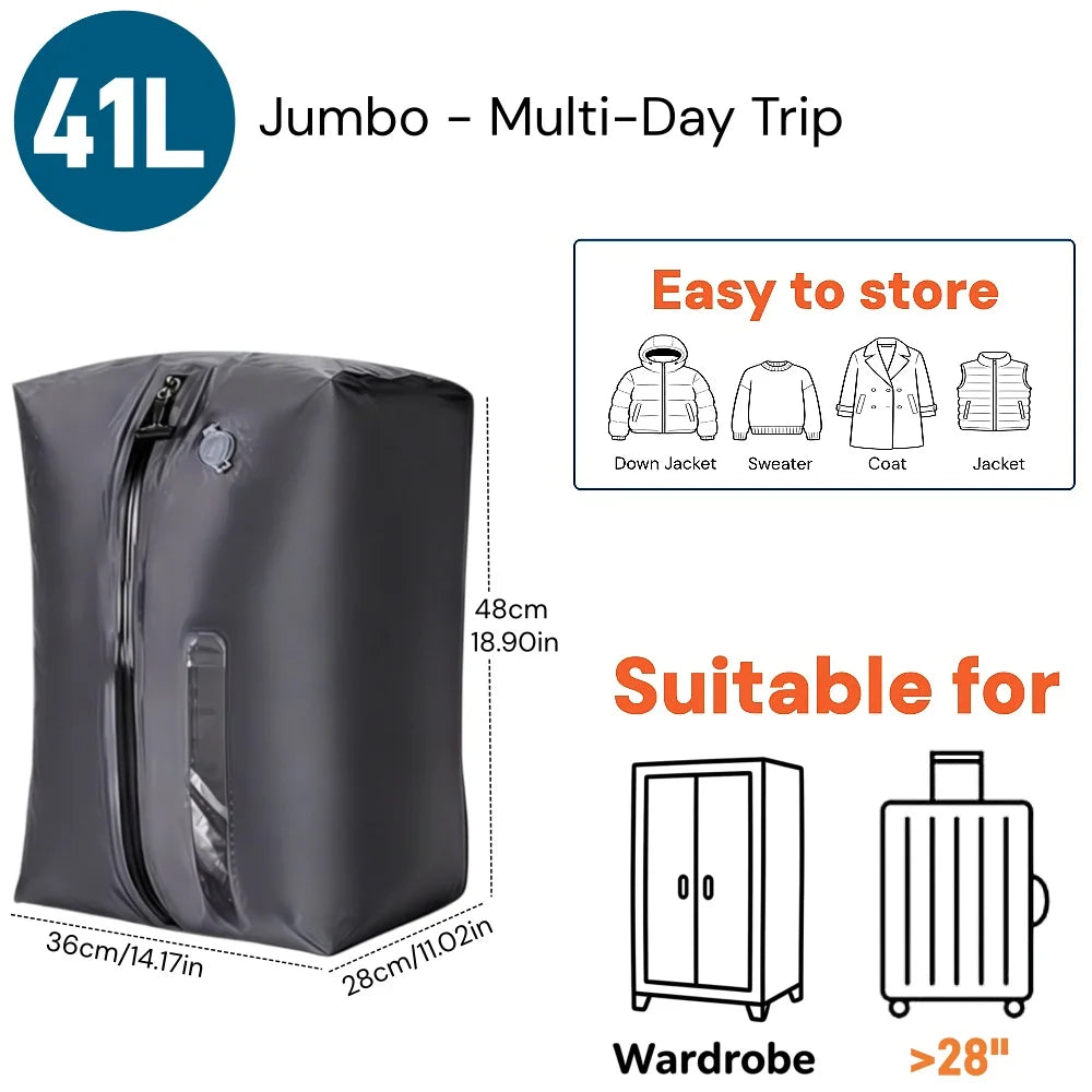 Vacuum Storage Bags, Travel Essentials Suitcases Clothes Organizer Packaging Bag Practical Accessories Compression Packing Cubes