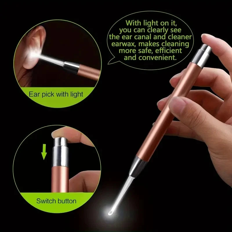 Luminous Stainless Steel Ear Scoop with LED Light