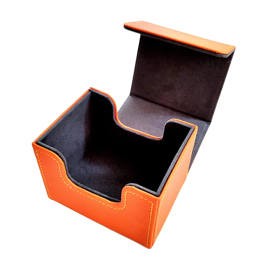 Premium Pu Leather Card Storage Box Large Capacity Sleek Minimalist Style For Sport Cards  Game Decks Durable Portable Organizer