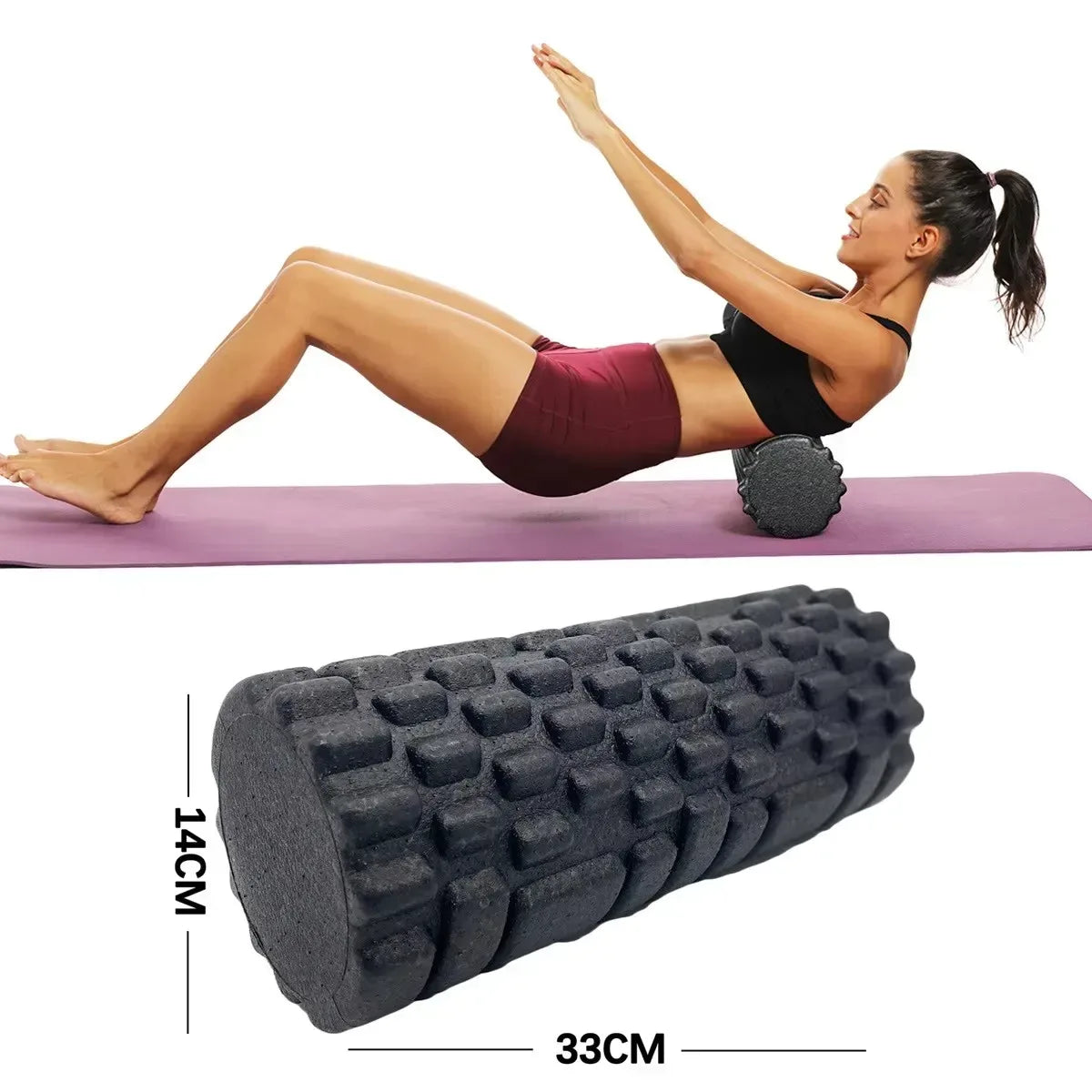30/33cm Fitness Foam Roller Yoga Massage Roller EPP Pilates Foam Body Muscle Massage Roller Therapy Exercises Gym Home Exercise - Urbizia