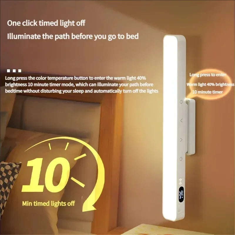 Touch Table Lamp Magnetic Desk Lamp Bulit-in Rechargeable Battery for Reading Cabinet Mirror Bedside Rechargeable Night Lights - Urbizia