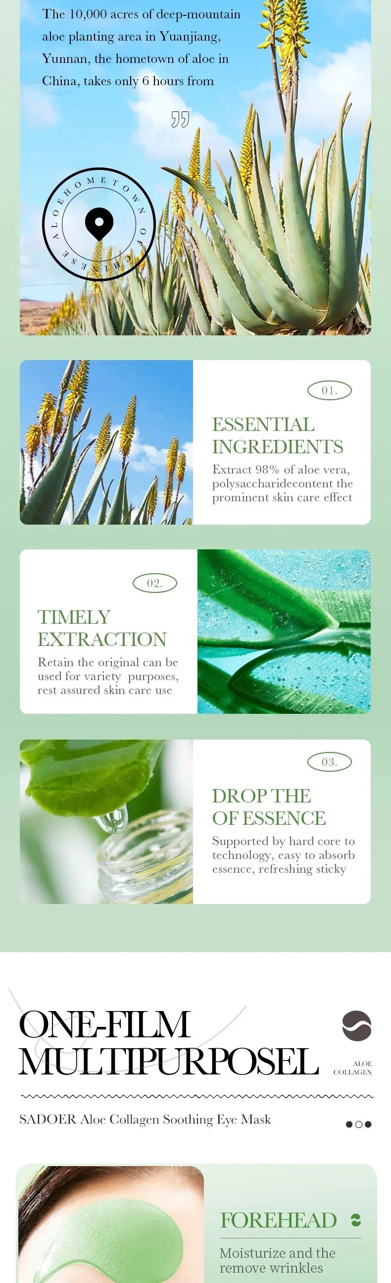 Aloe Vera Collagen Eye Mask Patches for Dark Circles