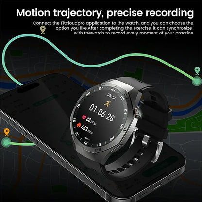 2025New For Android and ios Smart Watch Men AMOLED Screen GPS Motion trajectory Heart Rate Bluetooth Calls SmartWatch Waterproof - Urbizia