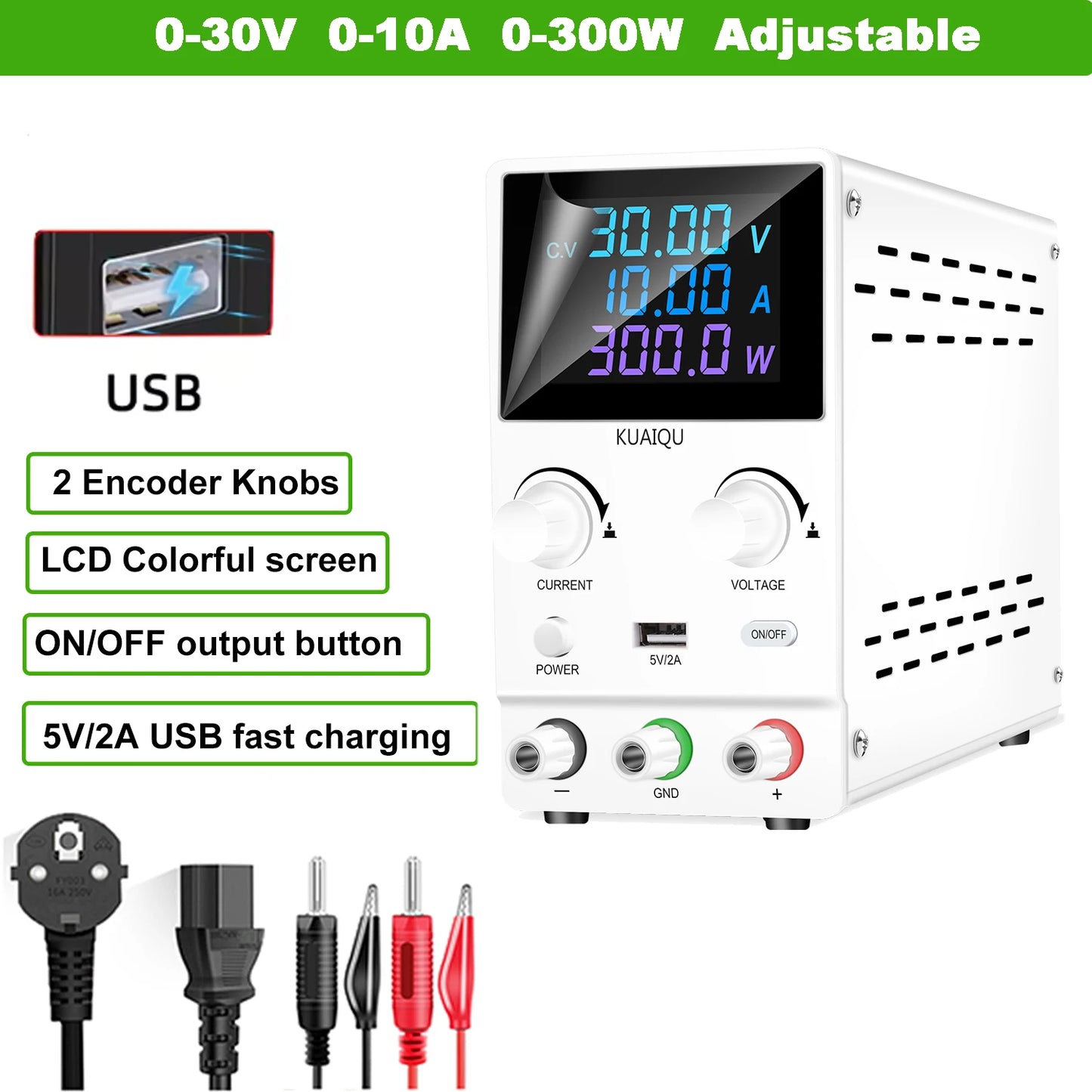 DC Lab Power Supply 30V 10A Adjustable Power Source For Phone Repair 24V 48V 72V Switching Power Supply Battery Fast Charging