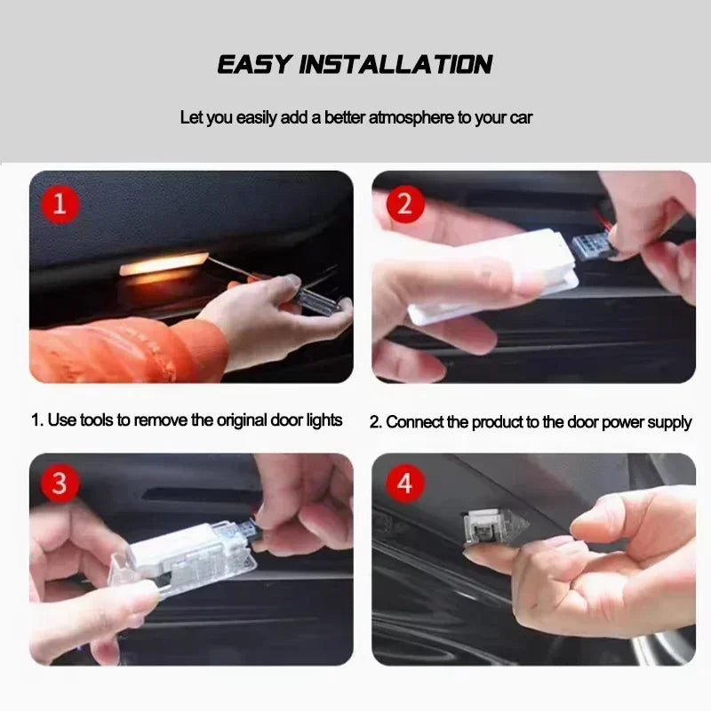 2/4pcs The car LED welcome light is suitable for BMW 2 Series F22F23F44F45F46 14-23 /4 Series F32F33613-23 projection lamp.