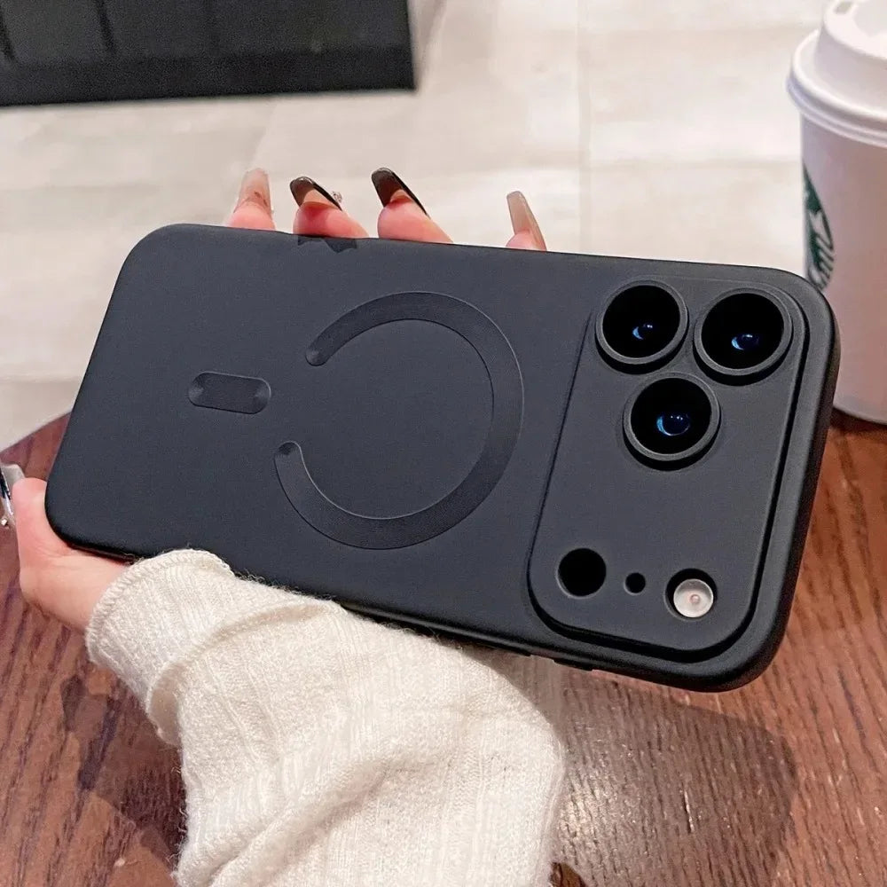 Luxury Metallic Paint Magnetic Phone Case For iPhone 17 16 15 14 Pro Max 16 15 Plus 17 Air For Magsafe Wireless Charging Cover