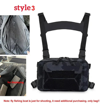 Men’s Camo Fishing Vest Chest Pack Outdoor Tackle Bag - Urbizia