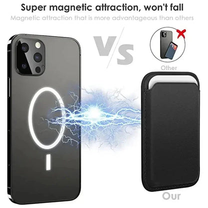 For Magsafe Official 1:1 Leather wallet Magnetic Card holder Case For iPhone 18 Pro 17 16 15 Pro Max Samsung Bag With Box Cover