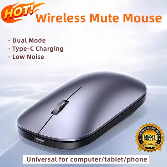 New Wireless Mouse Type-C Charging Silent Click Portable Office Ergonomic Laptop Universal Lightweight Office Game No-Noise 2026