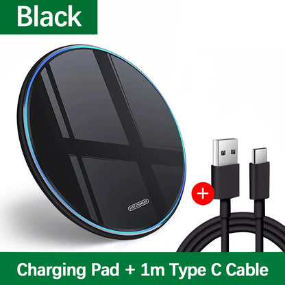 30W Wireless Charger Pad for iPhone 17 16 15 14 13 12 11 Samsung Xiaomi Phone Chargers Induction Fast Charging Dock Station