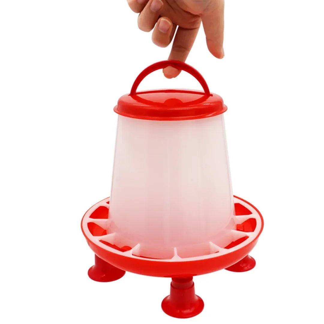 1.5kg Chicken Duck Feeder Bucket With Leg Poultry Food Fountain Chicken Chick Hen Lid Handle Feeding Watering Supplies - Urbizia