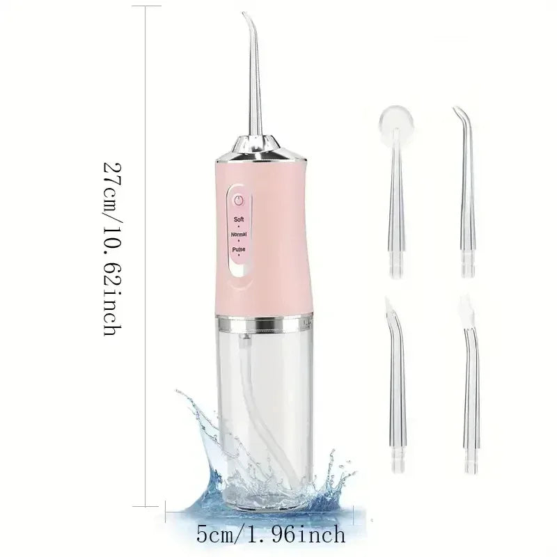 Portable Smart Electric Oral Irrigator Water Flosser 4 Jets 3 Modes Rechargeable Dental Water Jet Irrigator Dental Teeth Cleaner - Urbizia