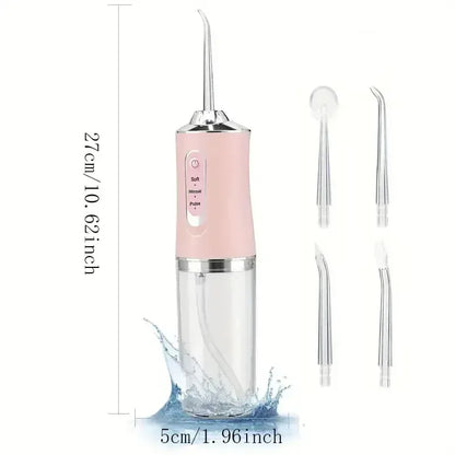 Portable Smart Electric Oral Irrigator Water Flosser 4 Jets 3 Modes Rechargeable Dental Water Jet Irrigator Dental Teeth Cleaner - Urbizia