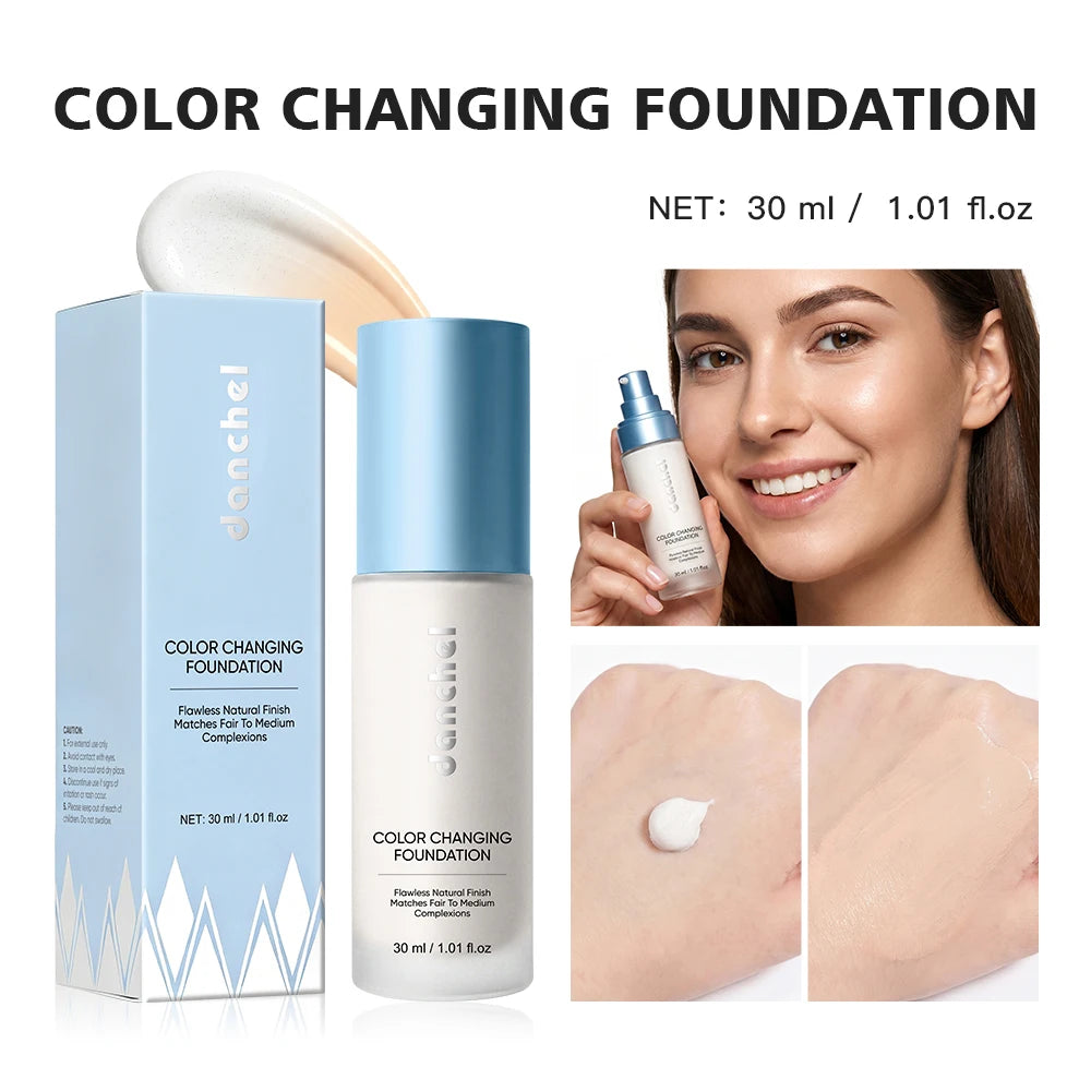 Color Changing Foundation 4 In 1 Moisturizer Longwearing Waterproof Concealer Even Skin Toning Sunscreen Spf 30 Whitening Makeup
