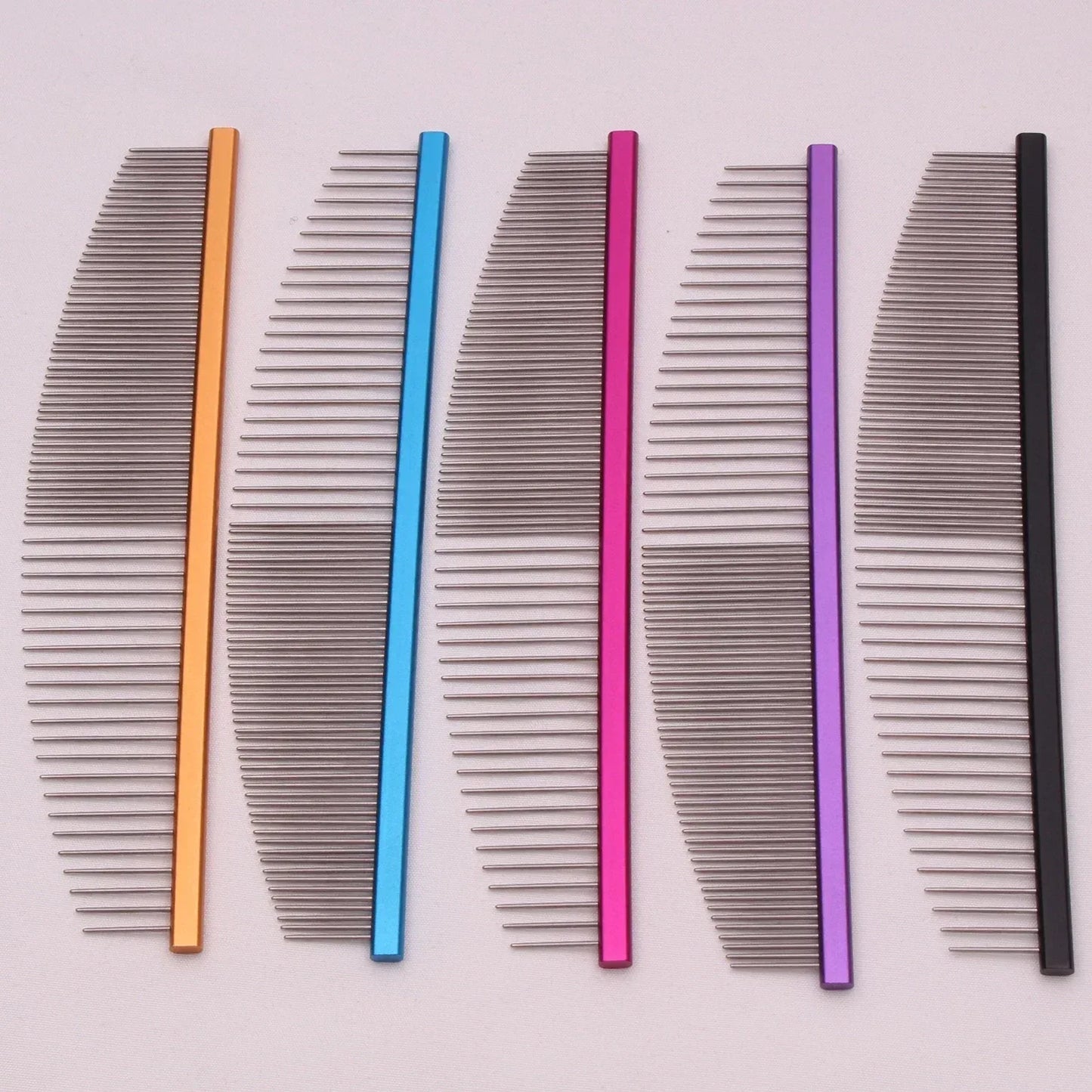 Pet Grooming Combs Aluminum Alloy Brush For Dogs Boundary Knot Massage Tools Professional Salon Cat Hair Cleaning Crescent Combs - Urbizia