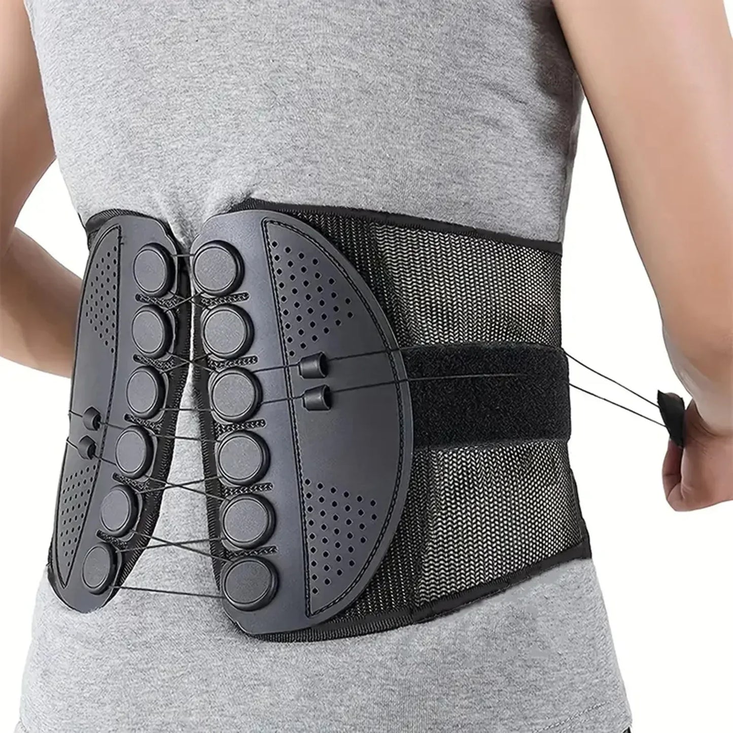 Lumbar Intervertebral Disc Support Compression Rope Support Waist Support Breathable Mesh Posture Corrector for Waist Protection - Urbizia