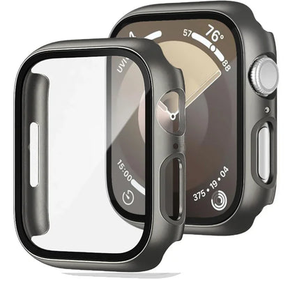 Tempered Glass+Case For Apple Watch 38-40mm 41mm 42mm 44mm 45mm 46mm Screen Protector Protective Cover iWatch 11 10 8 7 9 6 SE 5
