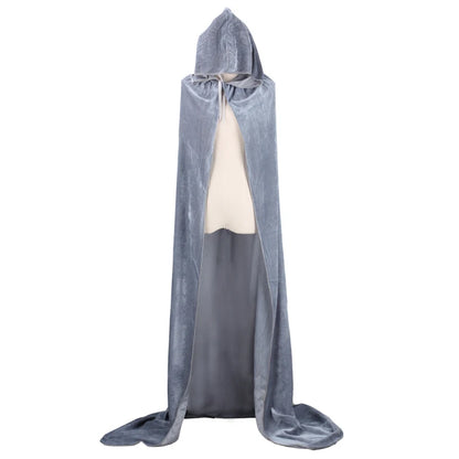 Christmas Pleuche Velvet Hooded Cloak Cape – Medieval Witch, Wicca, Vampire Halloween & Cosplay Costume