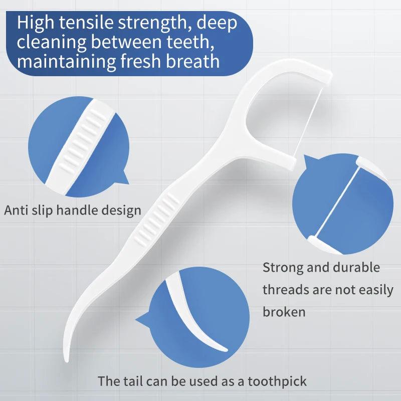 600/300/150/50pcs Ultra-Fine Toothpicks, Home Set, Portable and Disposable Care Floss- Deep Cleaning for Oral Care