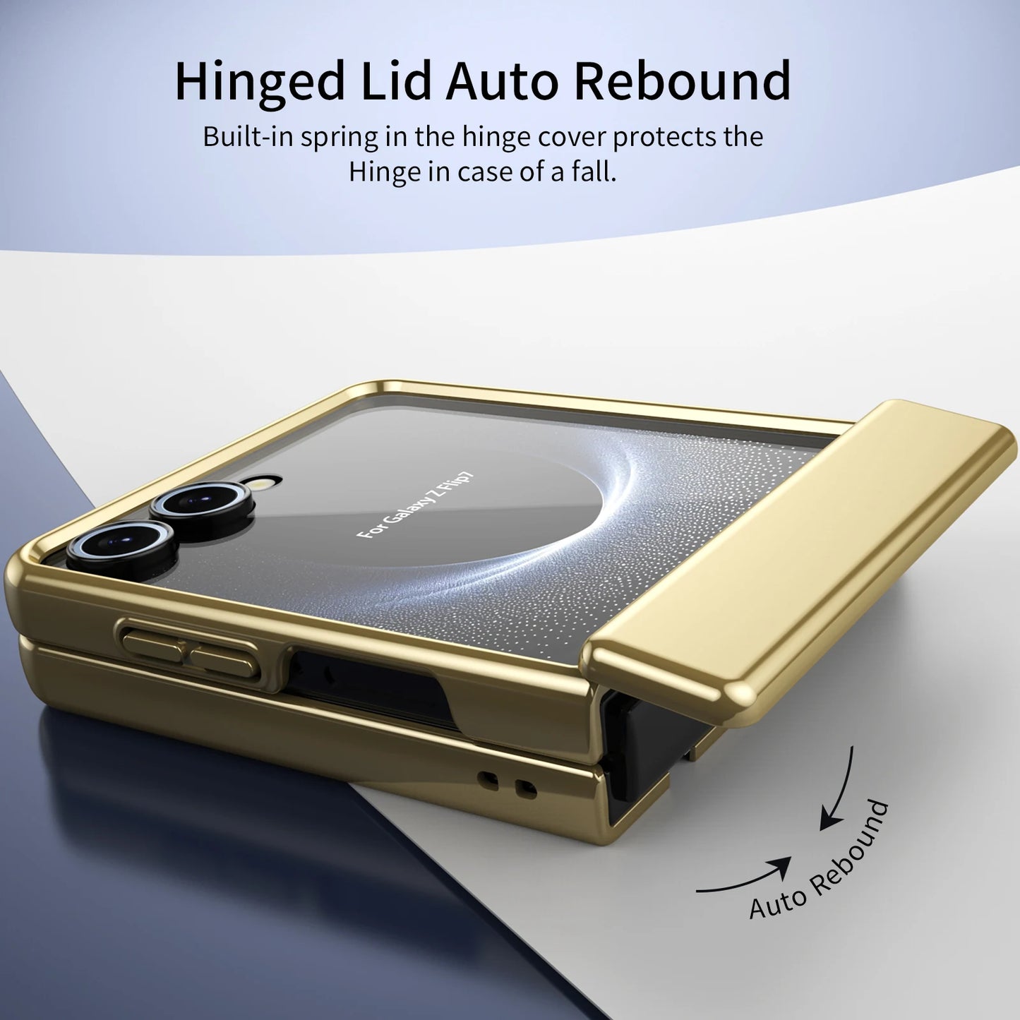 For Samsung Galaxy Z Flip 7 6 5 4 3 AG Matte Vacuum Plating Hinge Full Protective Glass Front Film Drop Resistant Phone Case