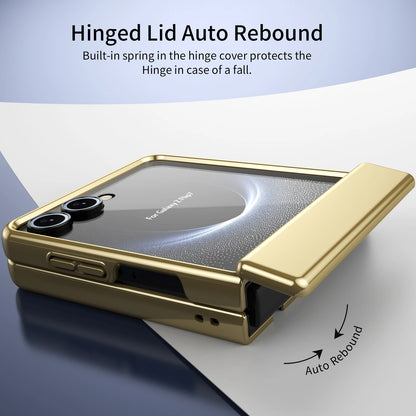 For Samsung Galaxy Z Flip 7 6 5 4 3 AG Matte Vacuum Plating Hinge Full Protective Glass Front Film Drop Resistant Phone Case