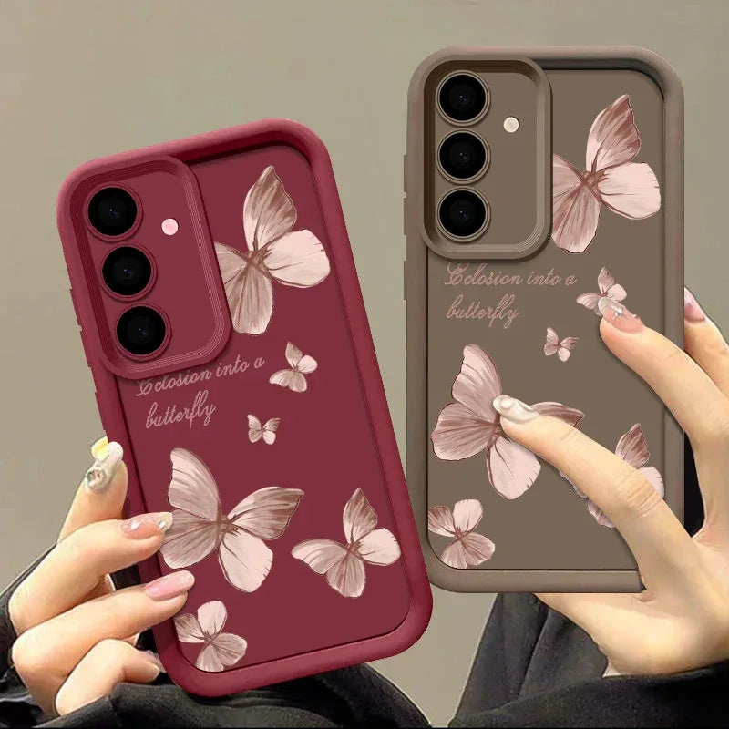 Gold Butterfly Soft TPU Phone Case for Samsung