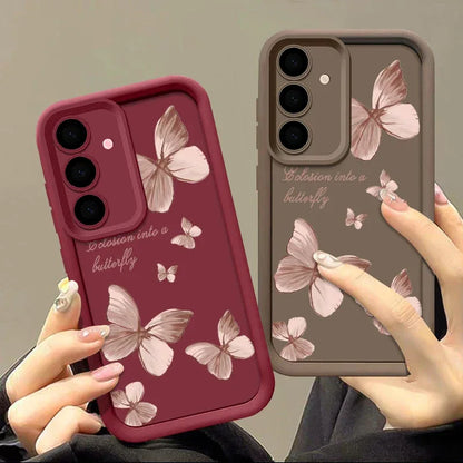Gold Butterfly Soft TPU Phone Case for Samsung