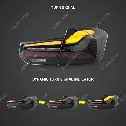 VLAND LED Tail Lights For BMW 3 Series F30 F80 2012-2019 GTS Style Rear Lamps Dynamic Turn Signal Plug & Play Upgrade