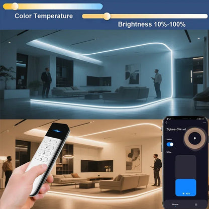 Tuya ZigBee Wireless Portable Remote Control 4 Zone LED Dimmer Smart Home Scene Control Switch Smart Life APP Fr Assistant 2MQTT - Urbizia