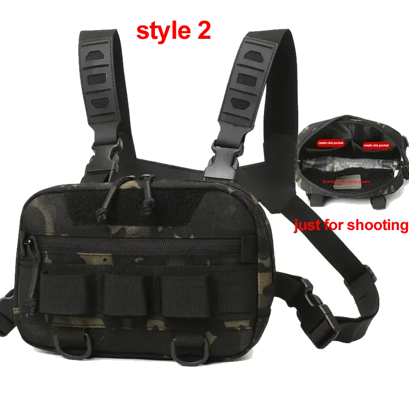 Men’s Camo Fishing Vest Chest Pack Outdoor Tackle Bag - Urbizia