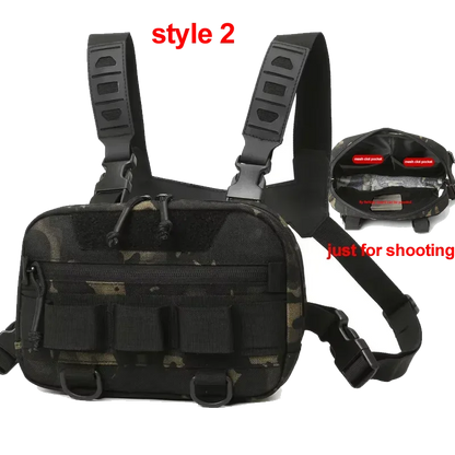 Men’s Camo Fishing Vest Chest Pack Outdoor Tackle Bag - Urbizia