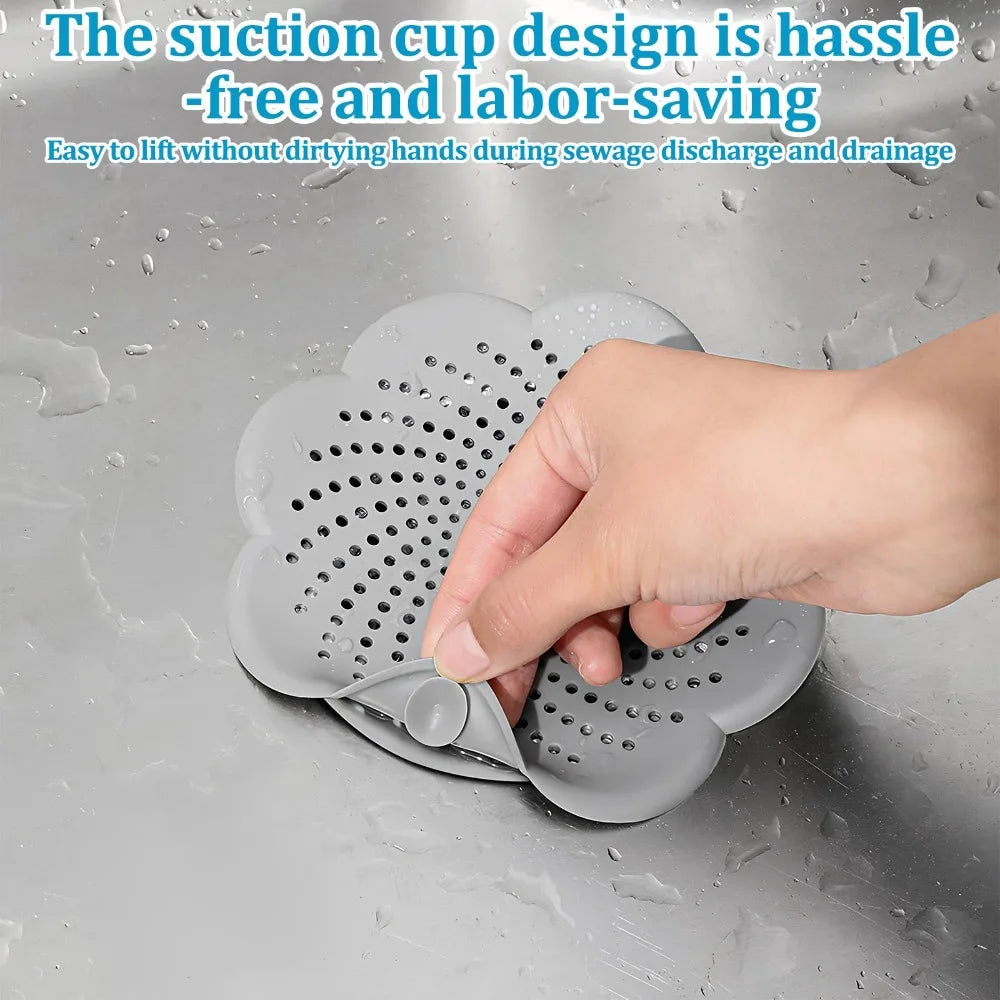 Sink Strainer Protector Silicone Shower Drain Cover Hair Catcher Covers Drain Protector for Showers Bathtub Bathroom and Kitchen