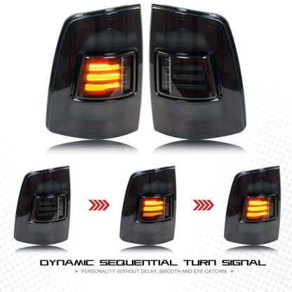 LED Tail Lights for Dodge Ram 1500 2500 3500 2009-2018 4th Gen Dynamic Animation Sequential Turn Signal Rear Lamps Assembly