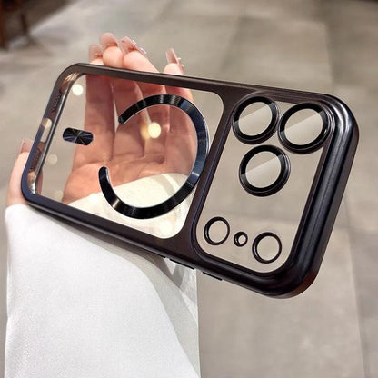 Luxury Matte for Magsafe Soft Plating Clear Case for iPhone 17 Pro Max 17Pro Magnetic Transparent Camera Protector Soft Cover