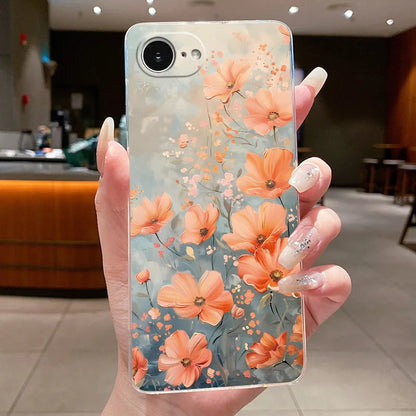 For iPhone 16e Case Clear Luxury Fashion Butterfly Flowers Soft TPU Silicone Jelly Back Cover for Apple iPhone 16e Phone Case