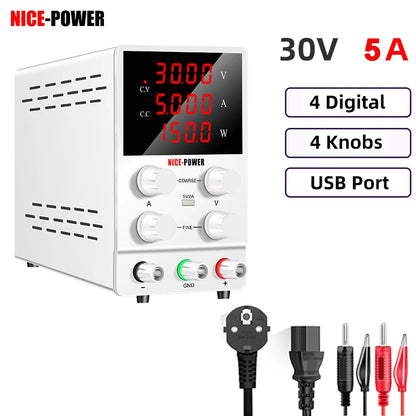 DC Lab Power Supply 30V 10A Adjustable Power Source For Phone Repair 24V 48V 72V Switching Power Supply Battery Fast Charging