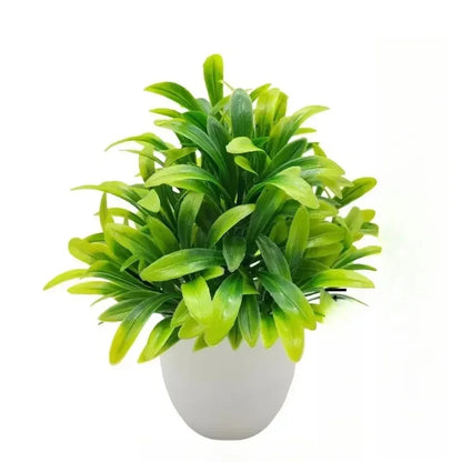 1PC Artificial Plant with Plastic Pot for Home Office Desk Living Room Bedroom Decor Fake Greenery No Maintenance Required - Urbizia