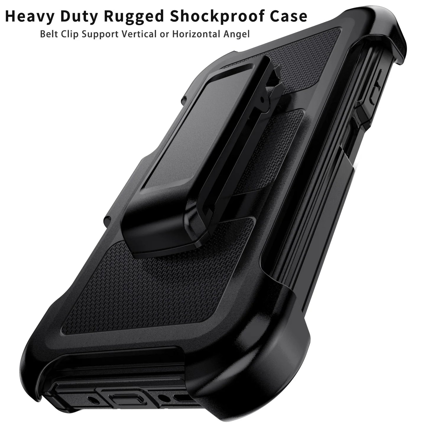 For Samsung Galaxy A06/A16/A26/A36/A56/A07 4G/A17 5G Phone Case Rugged Shockproof Heavy Duty Dual Layers Cover Black With Clip