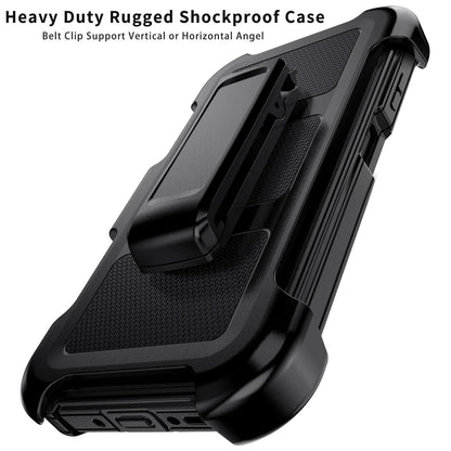For Samsung Galaxy A06/A16/A26/A36/A56/A07 4G/A17 5G Phone Case Rugged Shockproof Heavy Duty Dual Layers Cover Black With Clip