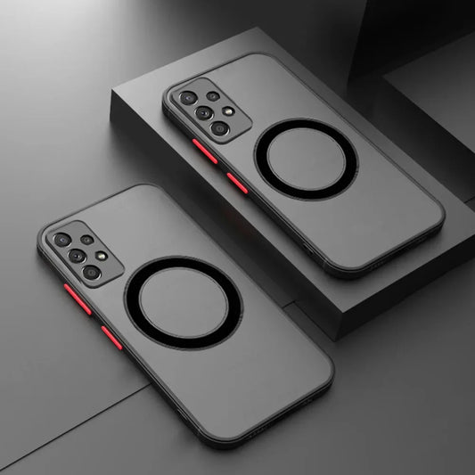 Luxury Magnetic Wireless Charge Case For Samsung A53 A54 A55 A52 A52S A35 A34 A33 A32 A14 A12 A13 A71 5G Shockproof Matte Cover