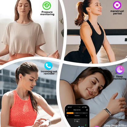 2026 New Fashion Women Smart Bracelet Sport Mode Fitness Tracker Heart Rate Health Monitoring IP68 Waterproof Smart Watch Men - Urbizia