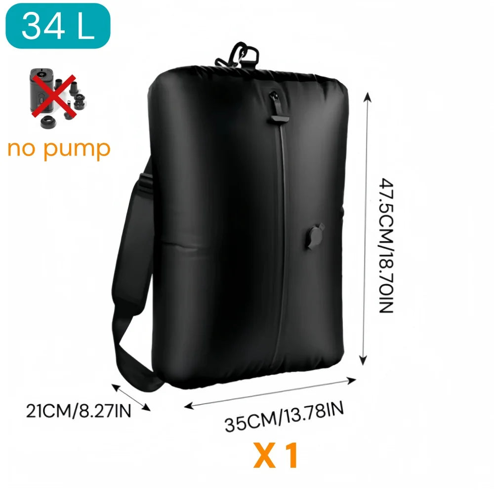 17L Travel Vacuum Storage Bags with Air Pump, Outdoor Clothes Compression Bags, Reusable Empty Vacuum Bags for Clothes Suitcases