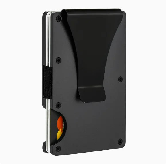 HOMEFISH Wallet For Men Minimalist Slim RFID Credit Card Holder & Money Clip Scratch Resistant Aluminum Card Holder Case
