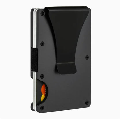 HOMEFISH Wallet For Men Minimalist Slim RFID Credit Card Holder & Money Clip Scratch Resistant Aluminum Card Holder Case