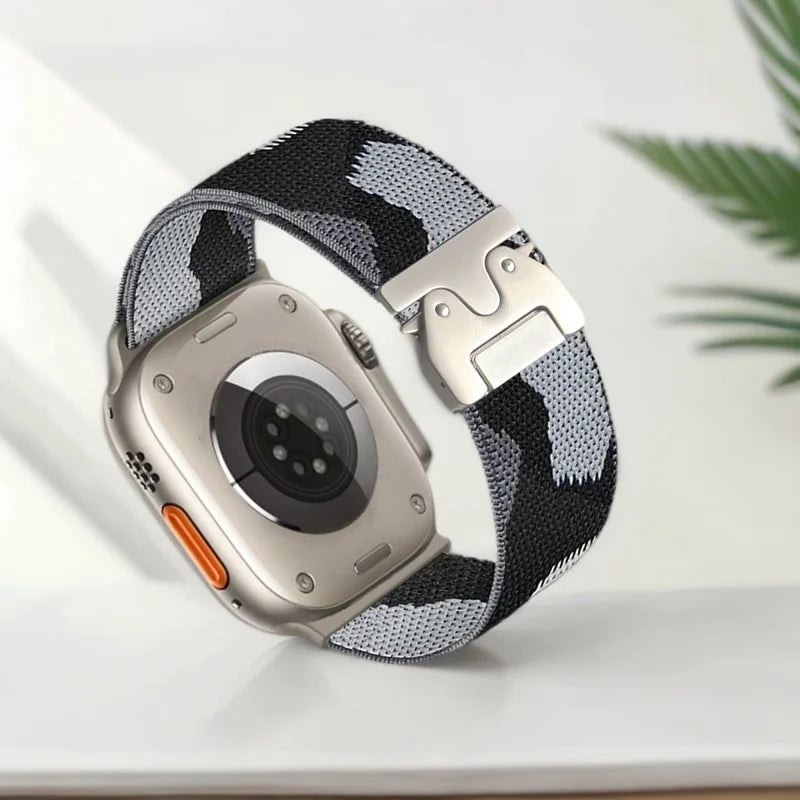 Nylon Loop for Apple Watch Band Series10 49mm46mm45mm44mm42mm 38mm40mm41mm Parachute Style Buckle for Iwatch Ultra2 S10 9 8 7 6