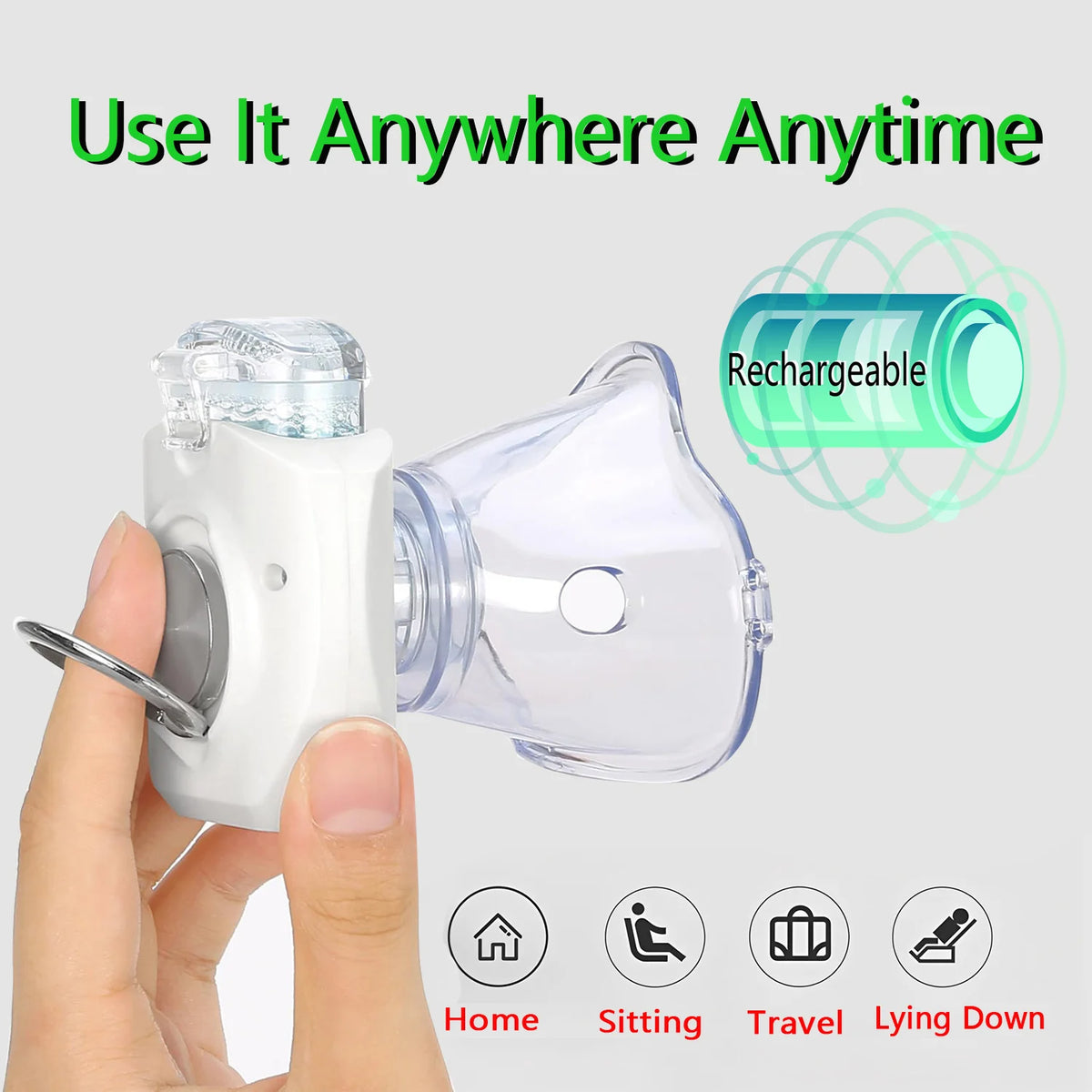 Rechargeable Atomizer Kids Adult Saving Emergency Device Nebulizer Silent Mesh Mini First Aid Kit Handheld Asthma Inhaler
