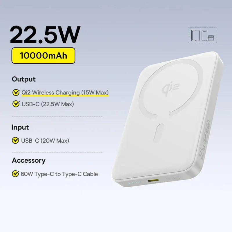 Baseus Qi2 10000mAh Magnetic Wireless Power Bank 15W