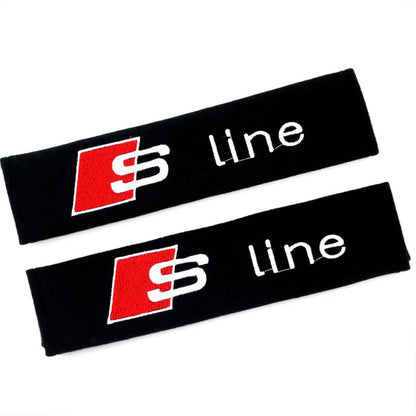 2PCS Car Seatbelt Shoulder Pad Driving Seat Belt Vehicle Pad Cover For Audi s line A4 b6 b8 b7 b9 b5 A6 A3 A8 Q3 Q5 Q7 Q8
