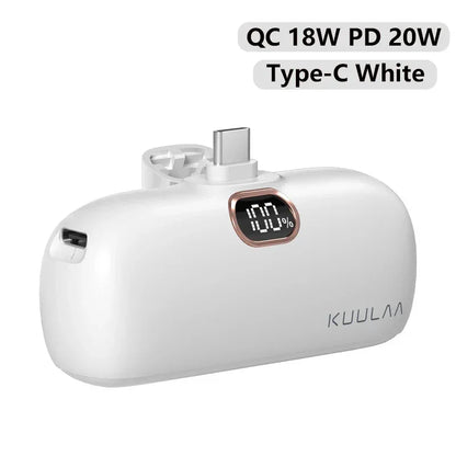 KUULAA 5000mAh Mini Power Bank 20W PD Fast Charging